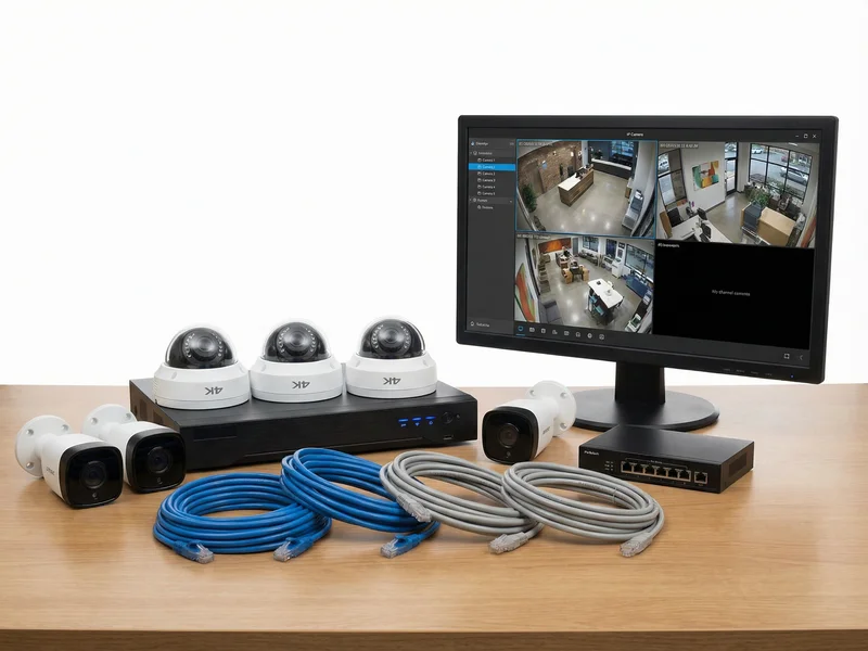 Kit completo de cámaras de seguridad CCTV profesional con NVR y accesorios