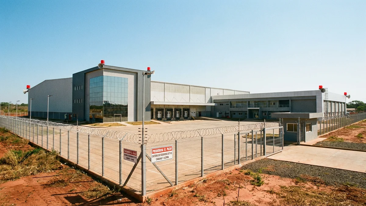 Nave industrial con sistema perimetral de alarma Paradox